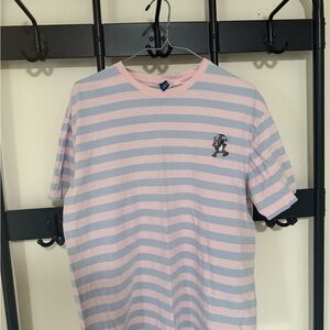 The Simpsons Itchy And Scratchy Divided Pink And Grey Striped Shirt